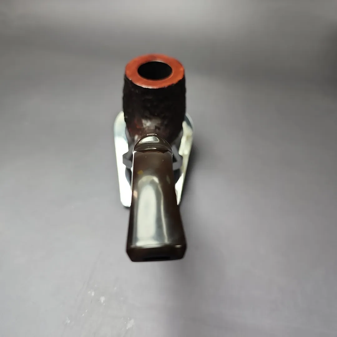 James Upshall Bark EXL Partially Rusticated Bent Billiard Estate Briar Pipe, Unsmoked - Image 6