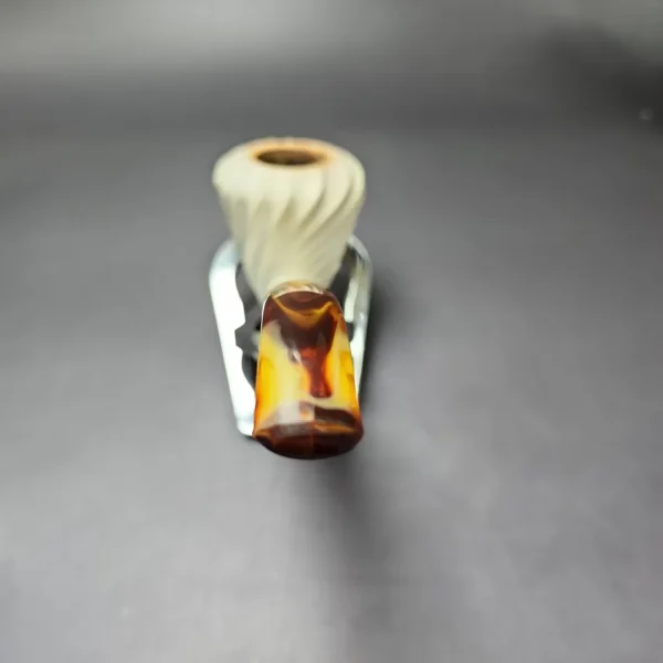 Spiral Carved Rhodesian Estate Block Meerschaum Pipe, Turkish Estates - Image 6
