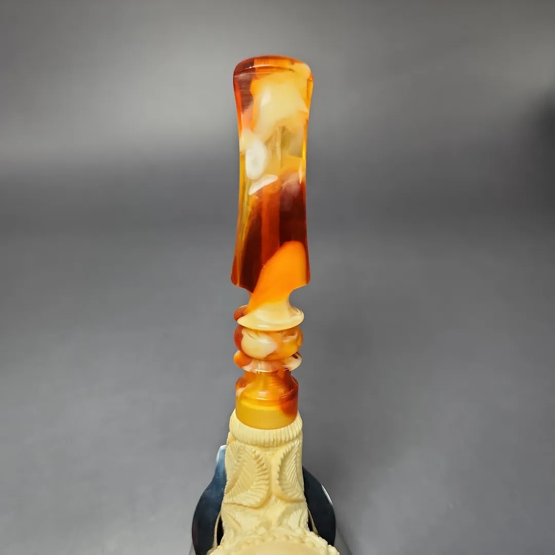 Salim Şener Dragon Carved Apple Estate Block Meerschaum Pipe, Unsmoke - Image 6