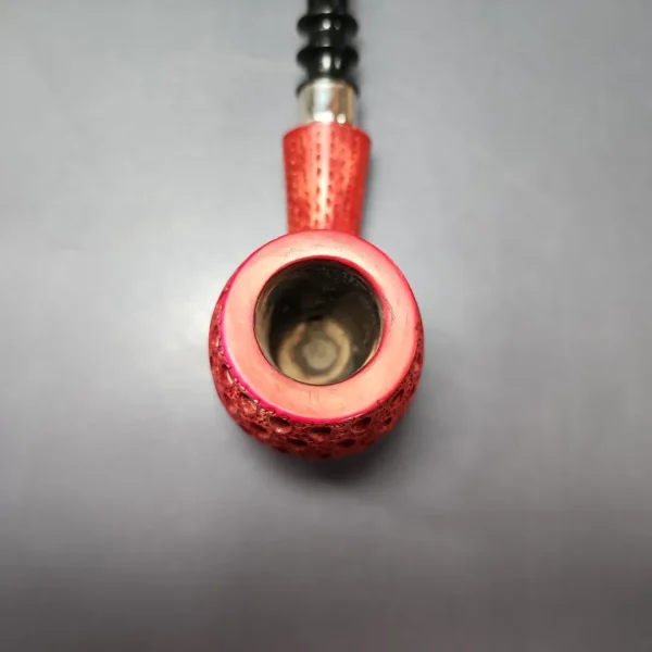 Lattice Carved XL Poker w/ Silver Estate Block Meerschaum Pipe, Turkish Estates - Image 6