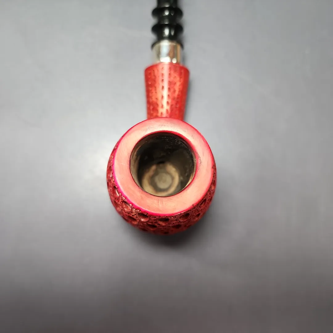 Lattice Carved XL Poker w/ Silver Estate Block Meerschaum Pipe, Turkish Estates - Image 6