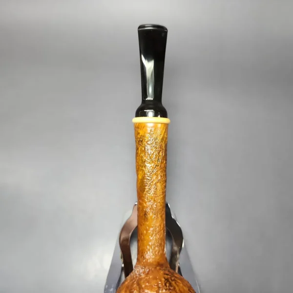 HS Studio Sandblasted Long Shank Acorn w/ Boxwood Estate Briar Pipe, Unsmoked - Image 6