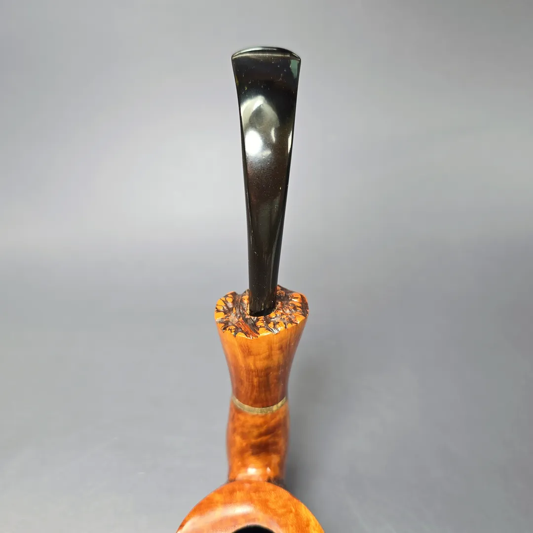 Mario Grandi XL Partially Rusticated Cherrywood Estate Briar Pipe, Italian Estates - Image 6
