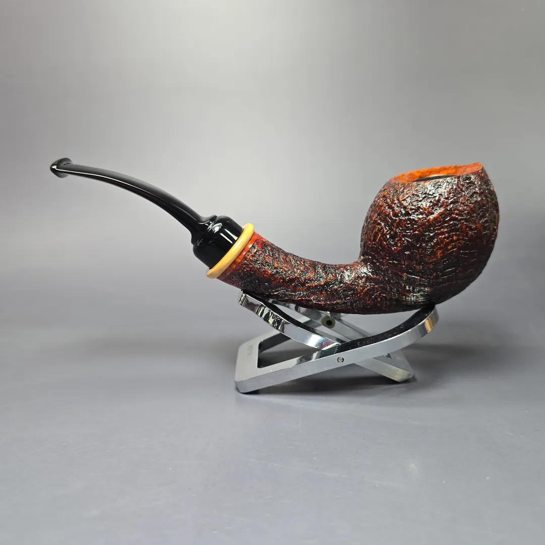 MBSD Briars Modern Masters 2 Sandblasted Blowfish w/ Boxwood Briar Pipe, New - Image 6