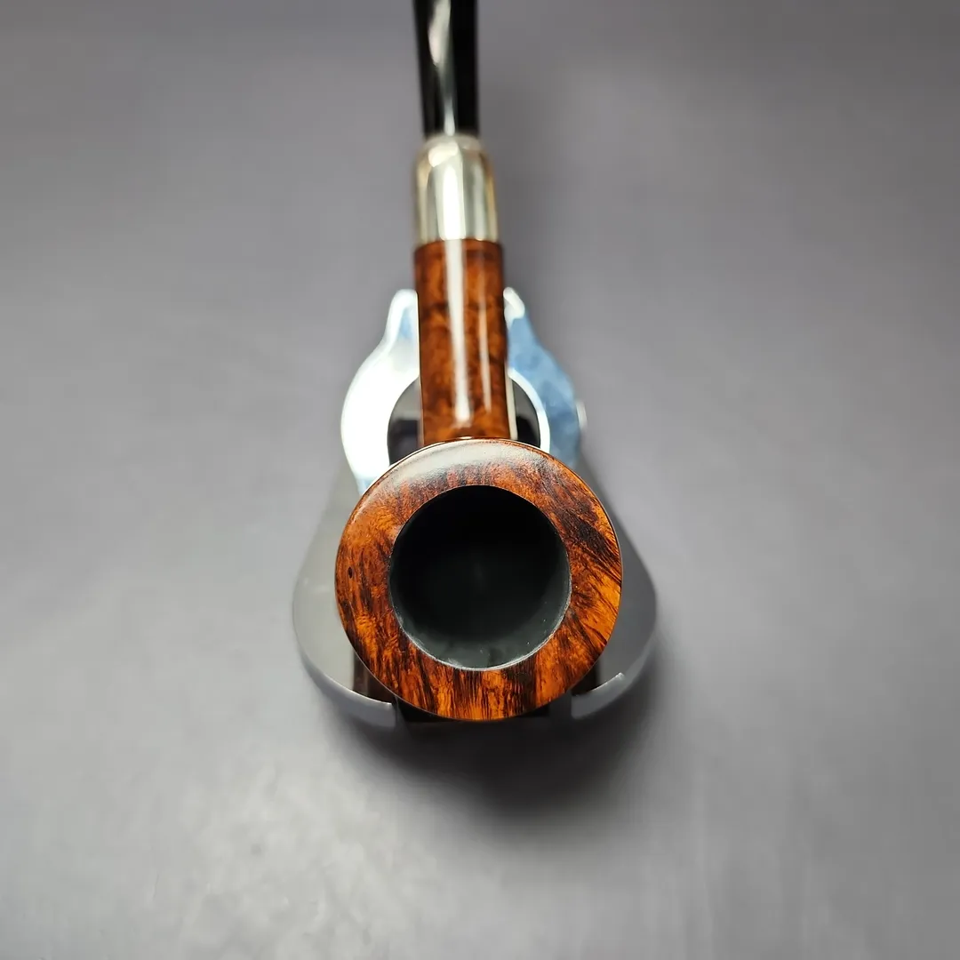 MBSD Briars Timeless Traditions 1 Smooth Billiard w/ Silver Handmade Briar Pipe, New - Image 6