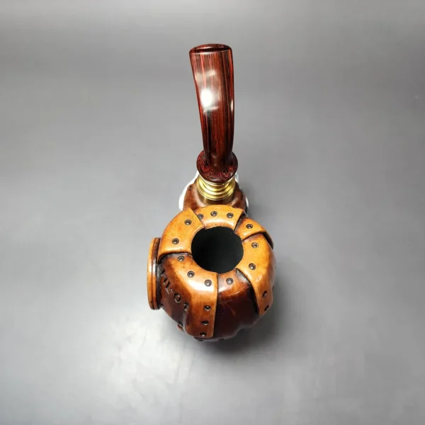 Moonlight Pipes "Steampunk" Oom Paul Handmade Briar Pipe, New - Image 6