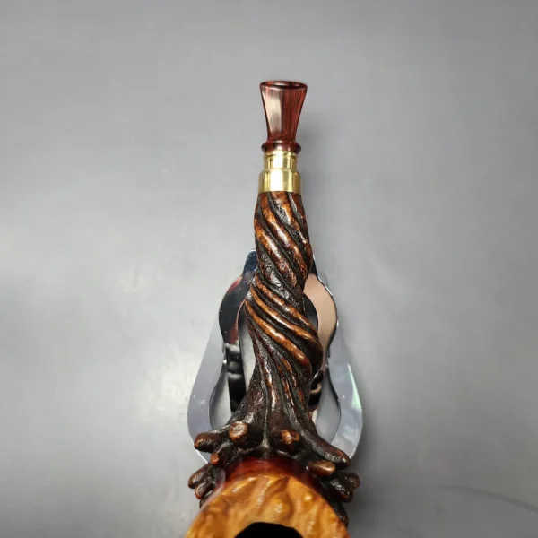 Moonlight Pipes "Outgrowth" Lovat w/ Brass Handmade Briar Pipe, New - Image 6