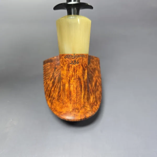 Md. Angga Partially Partially Rusticated Shield Briar Pipe, New - Image 6