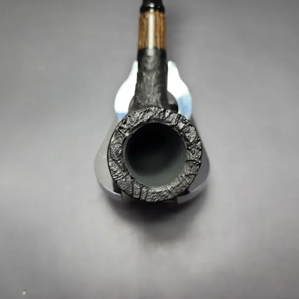 MBSD Briars by Piero Vitale Vintage Sandblasted Billiard w/Zebrawood Briar Pipe, New - Image 6