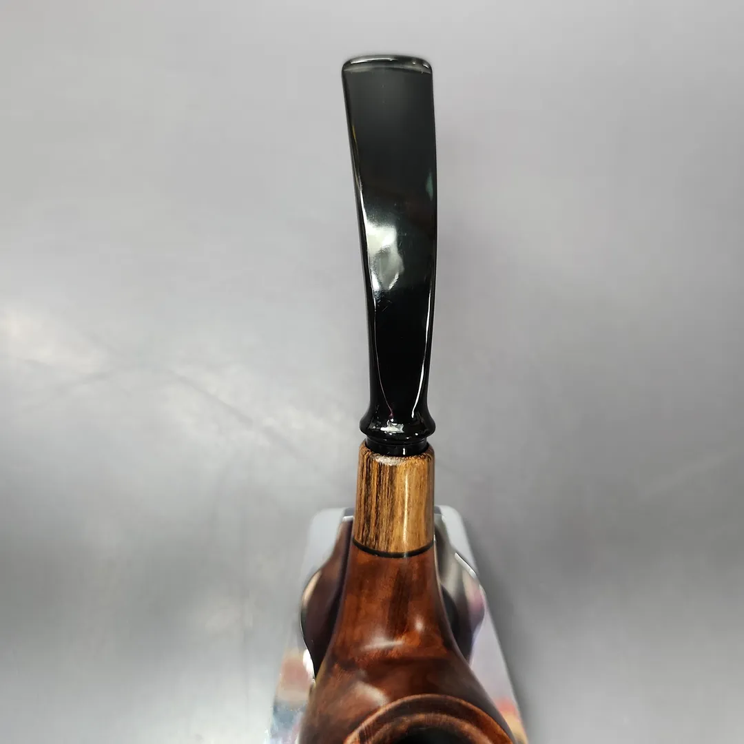 MBSD Briars by Piero Vitale Sienna Contrast Smooth Brandy w/ Zebrawood Briar Pipe, New - Image 6