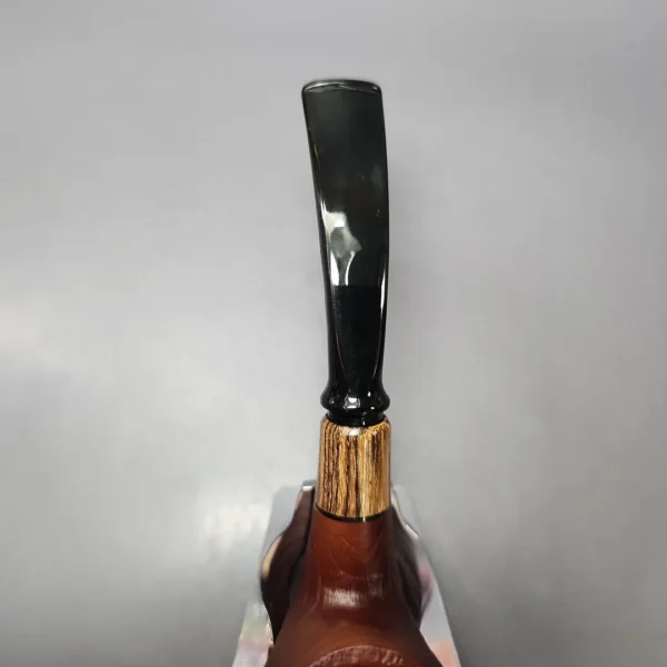 MBSD Briars by Piero Vitale Red Sandblasted Brandy w/ Zebrawood Briar Pipe, New - Image 6