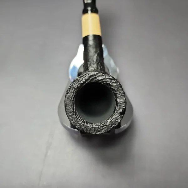 MBSD Briars by Piero Vitale Vintage Sandblasted Billiard w/ Boxwood Briar Pipe, New - Image 6