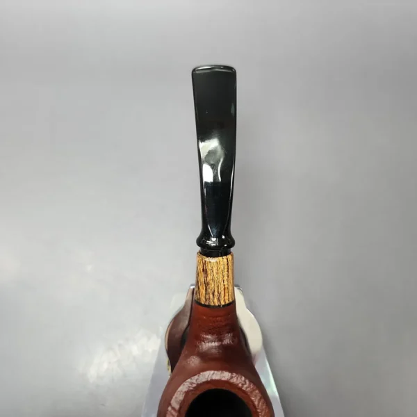 MBSD Briars by Piero Vitale Red Sandblasted Brandy w/ Zebrawood Briar Pipe, New - Image 6