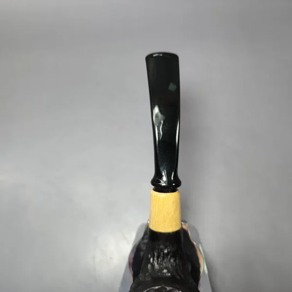 MBSD Briars by Piero Vitale Black Rusticated Brandy w/ Boxwood Briar Pipe, New - Image 6