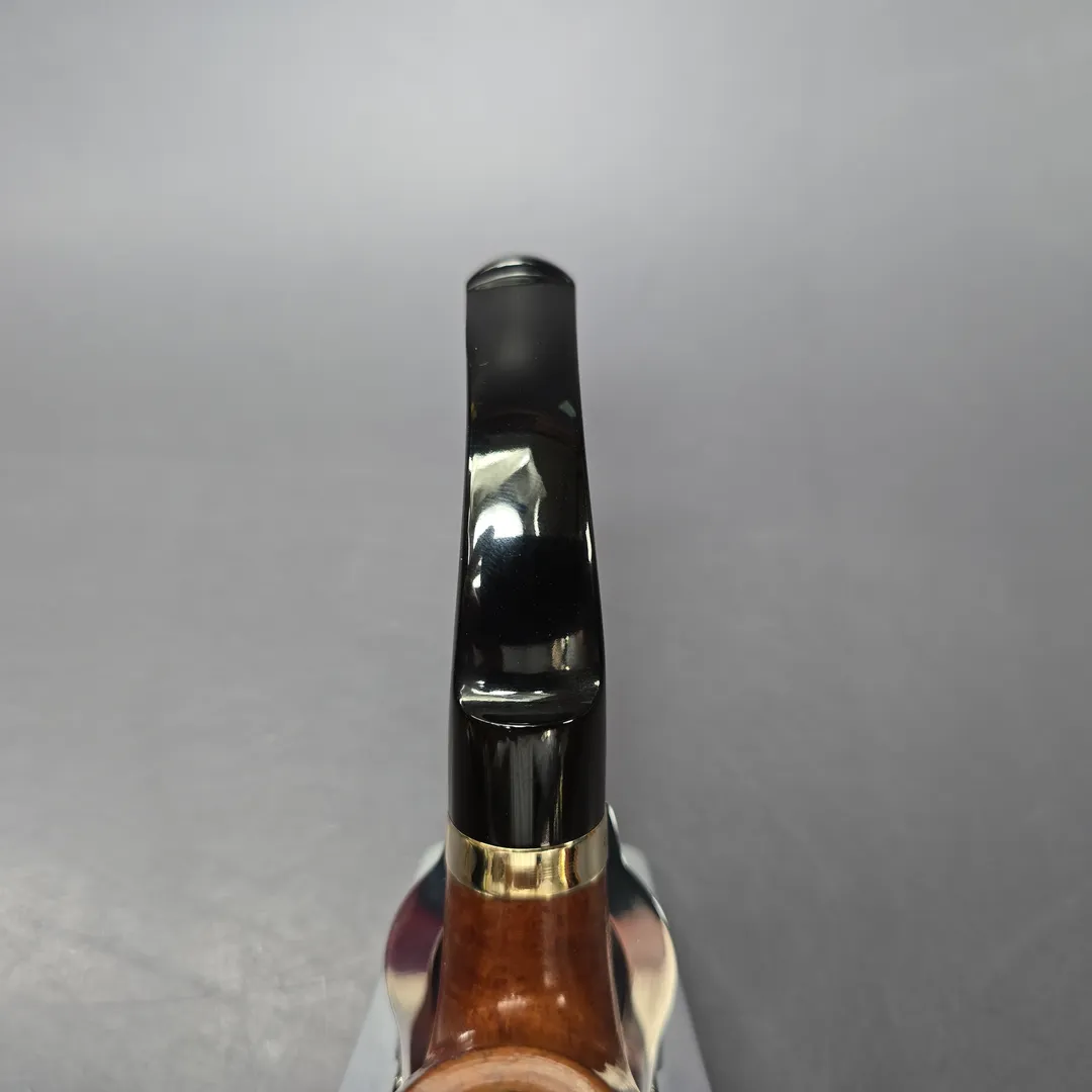 Peterson 1999 Supreme Gold Mounted 221 Smooth Bent Billiard Estate Briar Pipe, Irish Estates - Image 6