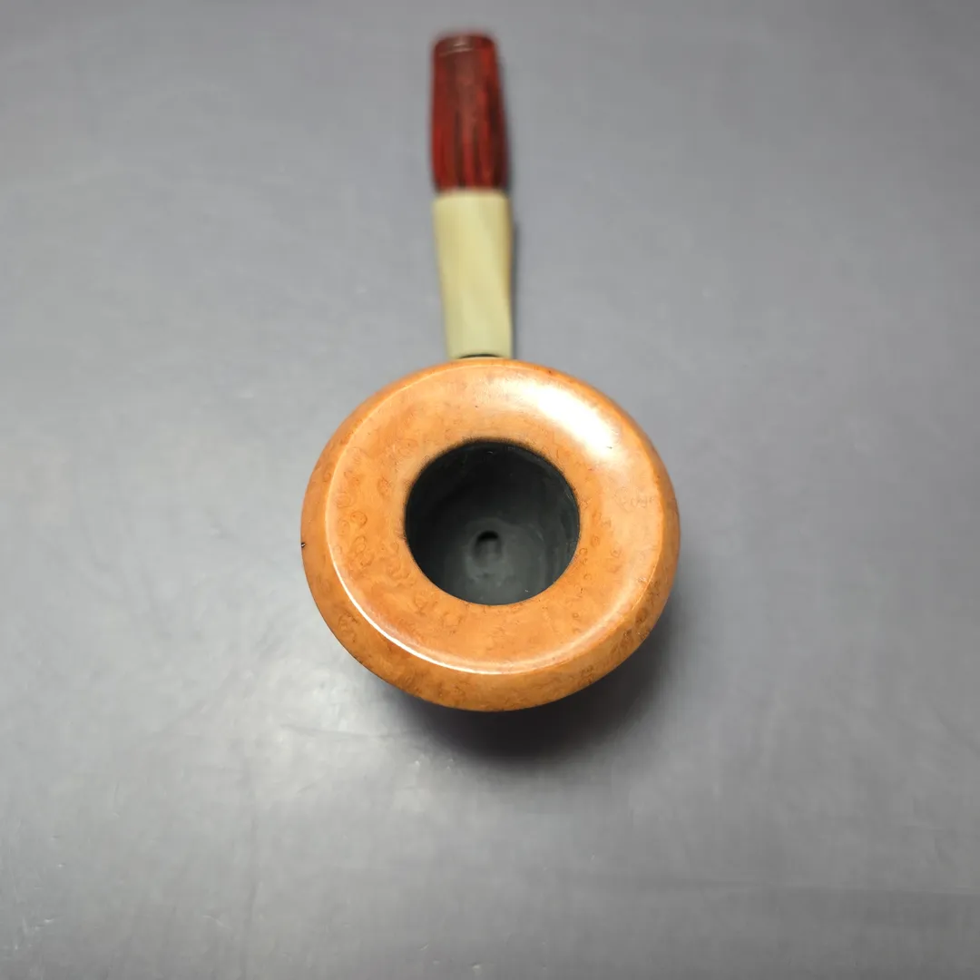 Mina Pipes Smooth Pot w/ Horn Estate Briar Pipe, Unsmoked - Image 6