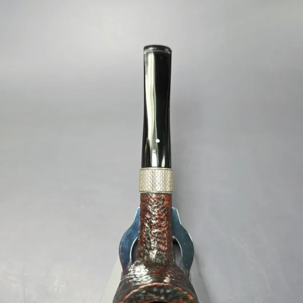 Dunhill 1999 Shell Briar 4103 Sandblasted Billiard w/ Silver Estate Briar Pipe, English Estates - Image 6
