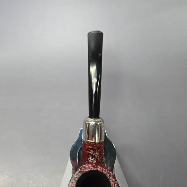 Ashton Pebble Grain XX Sandblasted Bent Billiard w/ Silver Estate Briar Pipe, Unsmoked - Image 6