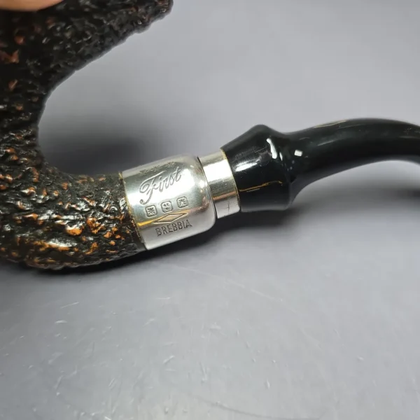 Brebbia First 1997 Rusticated Calabash w/ Silver Estate Briar, Pipe Unsmoked, 9mm - Image 7