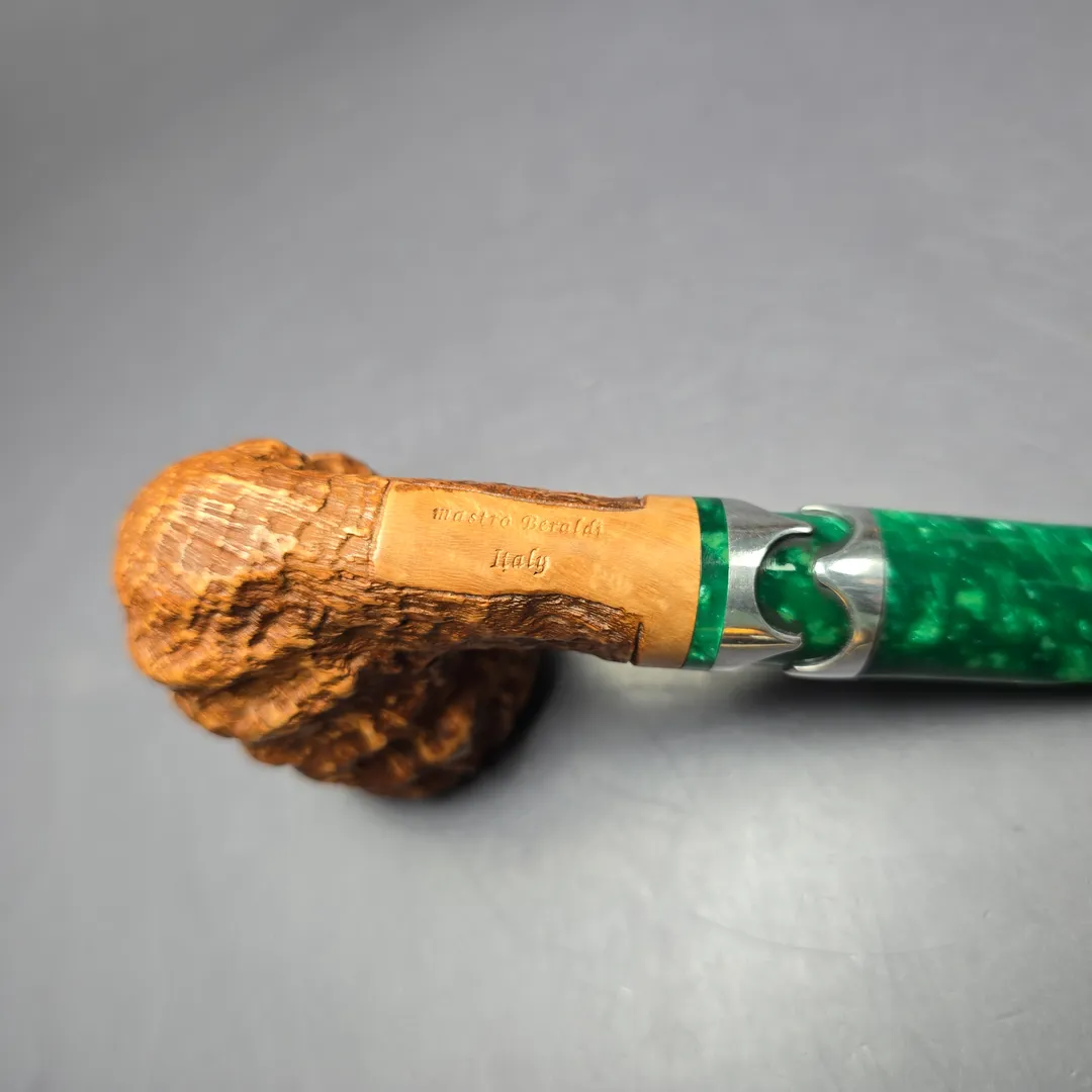 Mastro Beraldi Rusticated & Sandblasted Stack Estate Briar Pipe, Unsmoked, 9mm - Image 7
