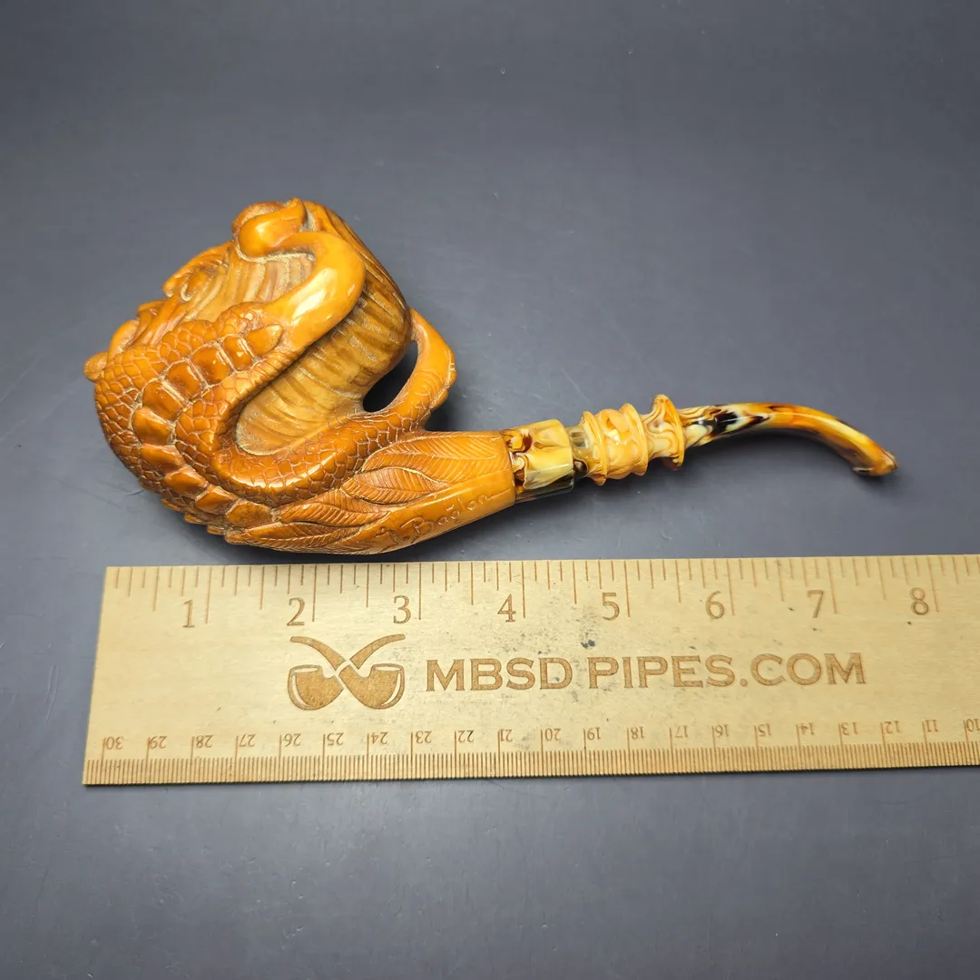 Ural (Baglan) Magnum Demon Head Estate Block Meerschaum Pipe, Turkish Estates - Image 7