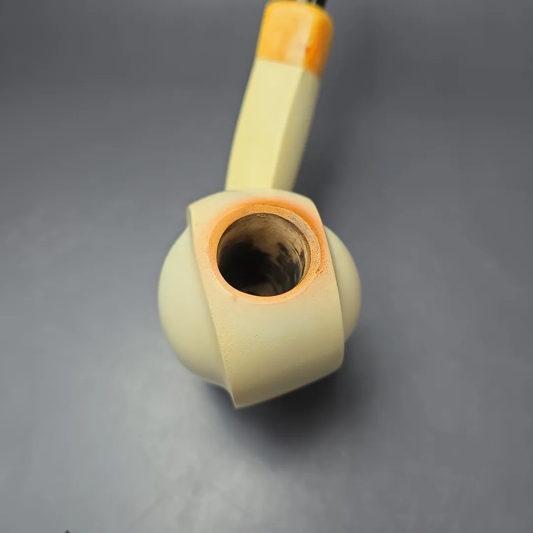 Fikri Baki XL Smooth Asymmetric Blowfish Estate Block Meerschaum Pipe Turkish Estates - Image 7