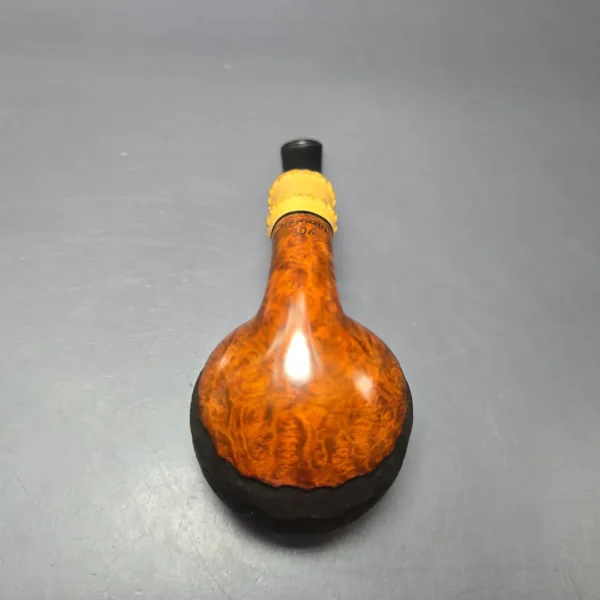 Md. Angga Rusticated Squat Brandy/ w Bamboo Handmade Briar Pipe, New - Image 7