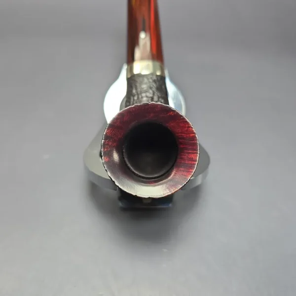 Dunhill 2020 Shell Briar 3421 Sandblasted Zulu w/ Silver Estate Briar Pipe, Unsmoked - Image 7