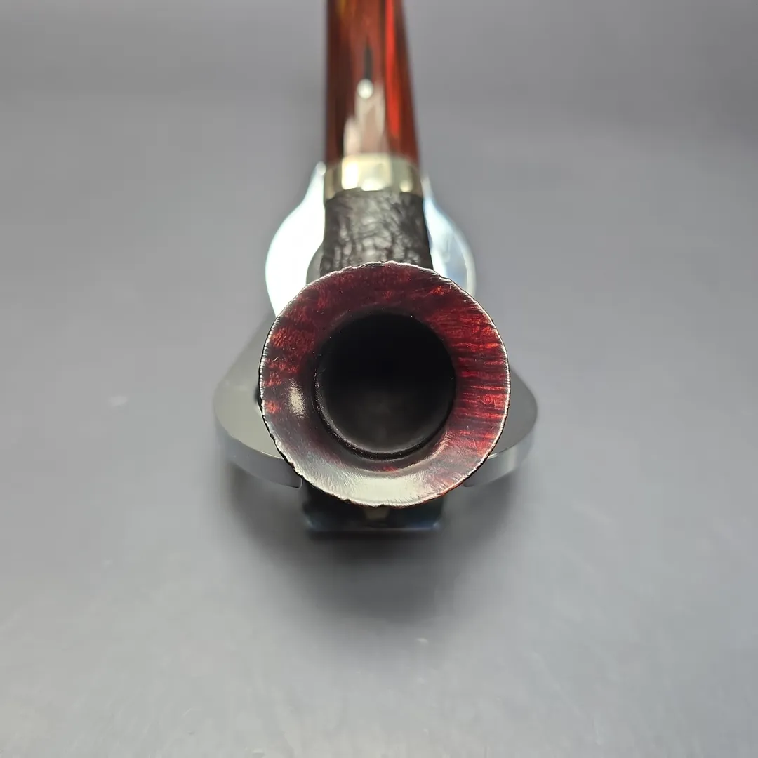 Dunhill 2020 Shell Briar 3421 Sandblasted Zulu w/ Silver Estate Briar Pipe, Unsmoked - Image 7