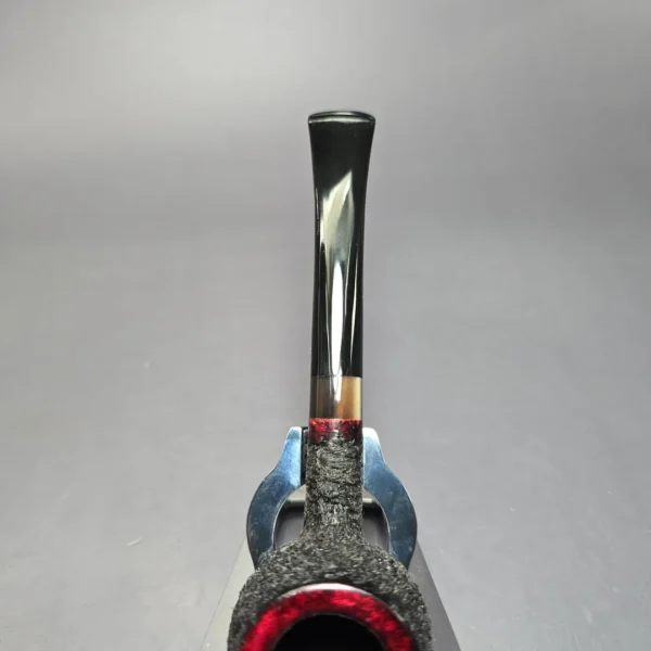 Herriot Pipes Partially Rusticated Prince w/ Horn Handmade Briar Pipe, New - Image 7