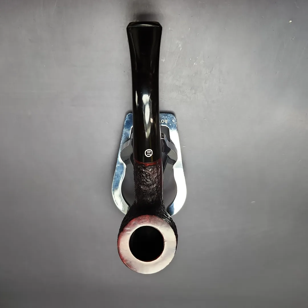 James Upshall Bark Group 6 Partially Rusticated Bent Billiard Estate Briar Pipe, Unsmoked - Image 7