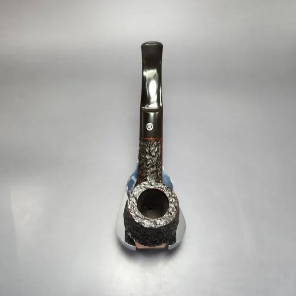 James Upshall Bark Group 5 Rusticated Bent Billiard Estate Briar Pipe, Unsmoked - Image 7