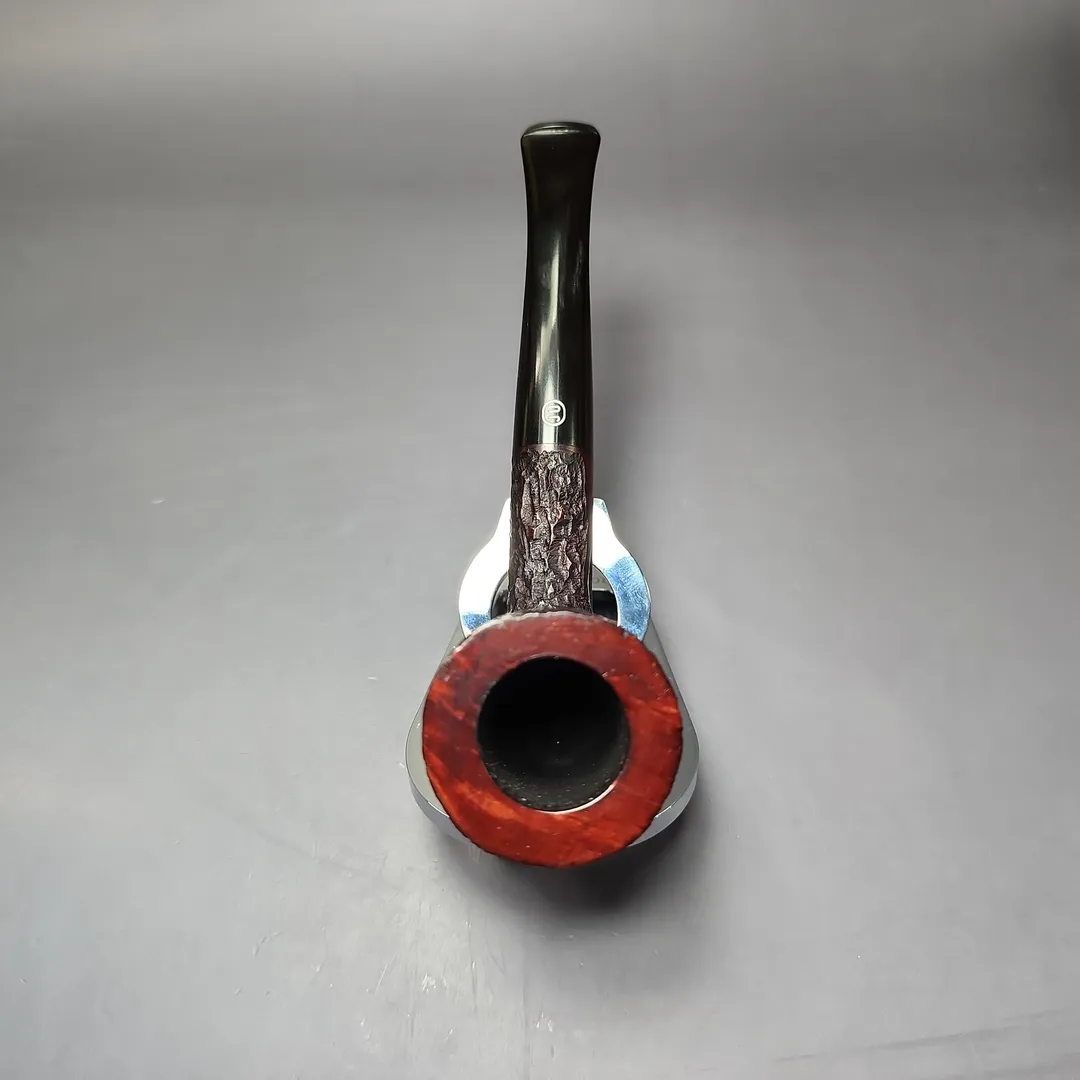 James Upshall Bark Group 6 Partially Rusticated Billiard Estate Briar Pipe, Unsmoked - Image 7