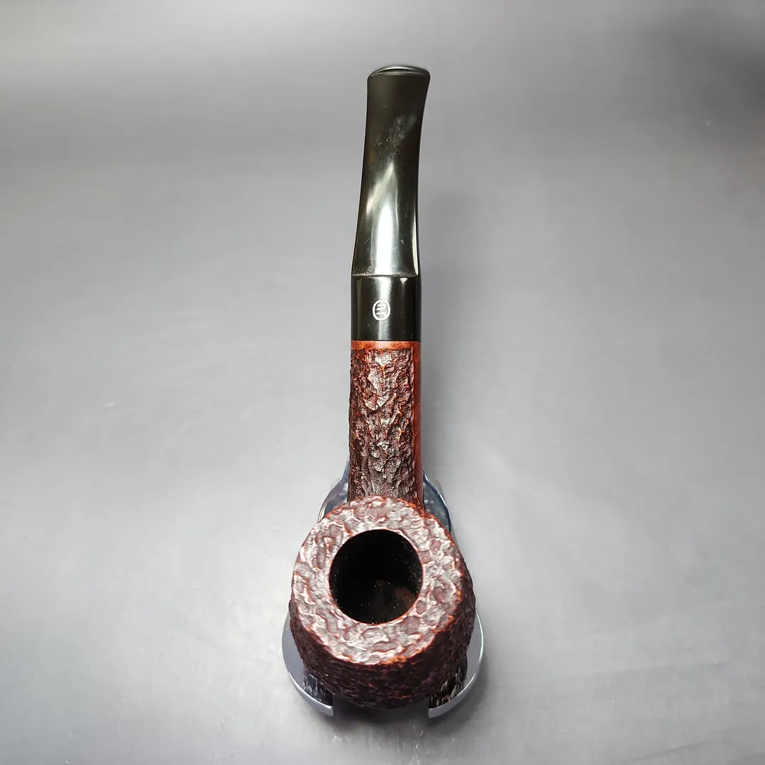 James Upshall Bark EXL Rusticated Bent Billiard Estate Briar Pipe, Unsmoked - Image 7