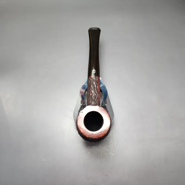 James Upshall Bark Group 5 Partially Rusticated Billiard Estate Briar Pipe, Unsmoked - Image 7