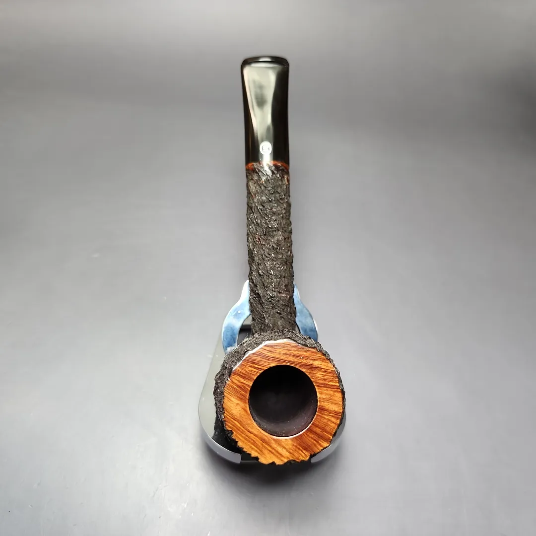 James Upshall Bark Group 6 Partially Rusticated Canadian Estate Briar Pipe, Unsmoked - Image 7