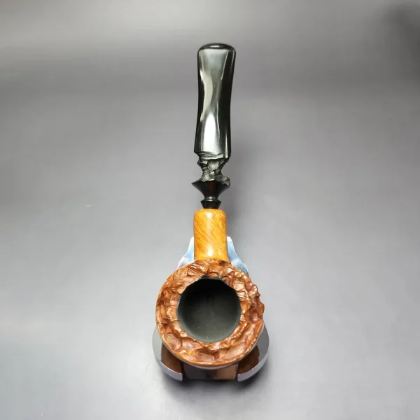 Micoli (Robert Burns) Partially Rusticated Pot Estate Briar Pipe, American Estates - Image 7