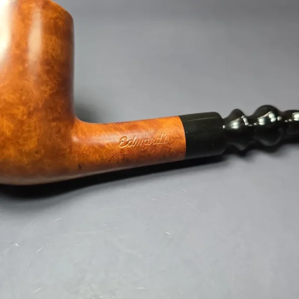 Edwards XL Smooth Bent Billiard w/ Ebonite Estate Briar Pipe, Unsmoked - Image 7