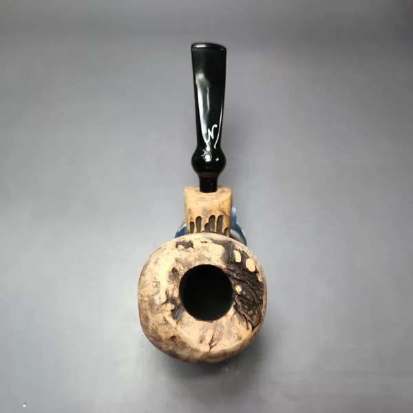 Nording Spruce Matte Partially Rusticated Freehand Estate Briar Pipe, Unsmoked - Image 7