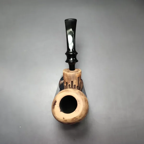 Nording Spruce Matte Partially Rusticated Freehand Estate Briar Pipe, Unsmoked - Image 7