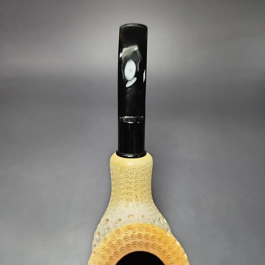 XL Lattice Carved Dublin Estate Block Meerschaum Pipe, Turkish Estates - Image 7