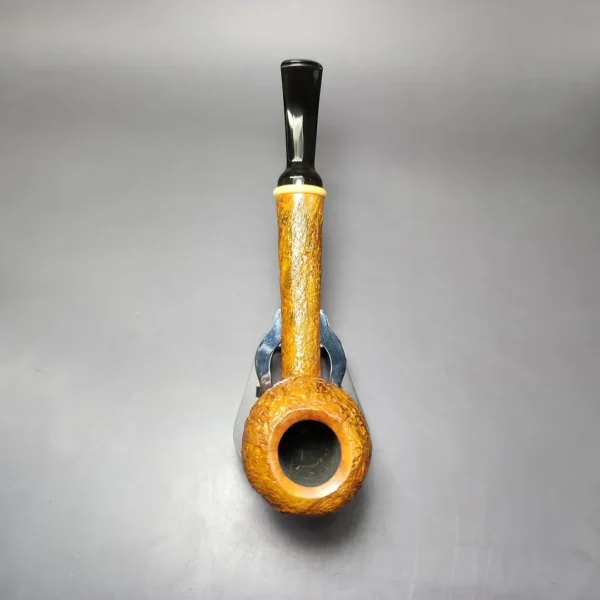 HS Studio Sandblasted Long Shank Acorn w/ Boxwood Estate Briar Pipe, Unsmoked - Image 7