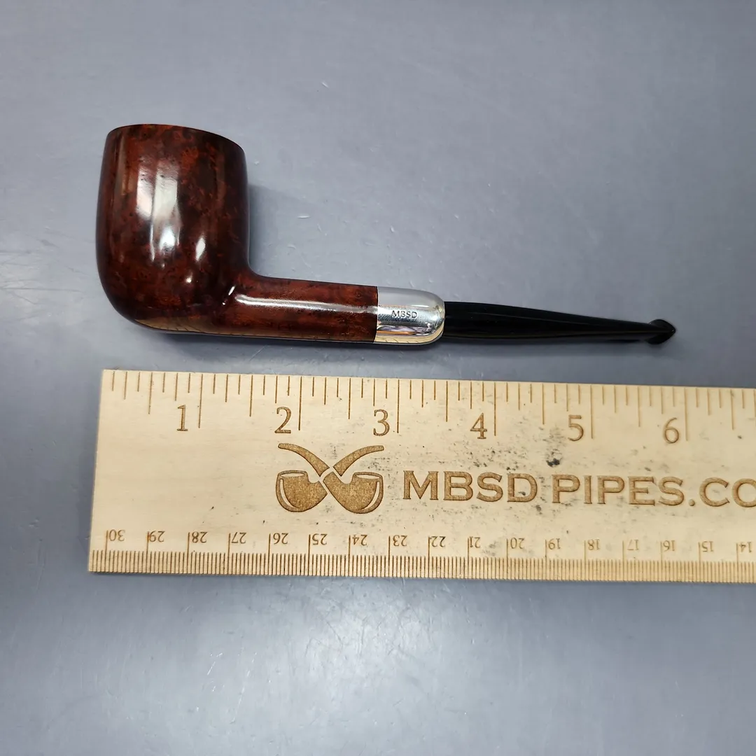 MBSD Briars Timeless Traditions 1 Smooth Billiard w/ Silver Handmade Briar Pipe, New - Image 7