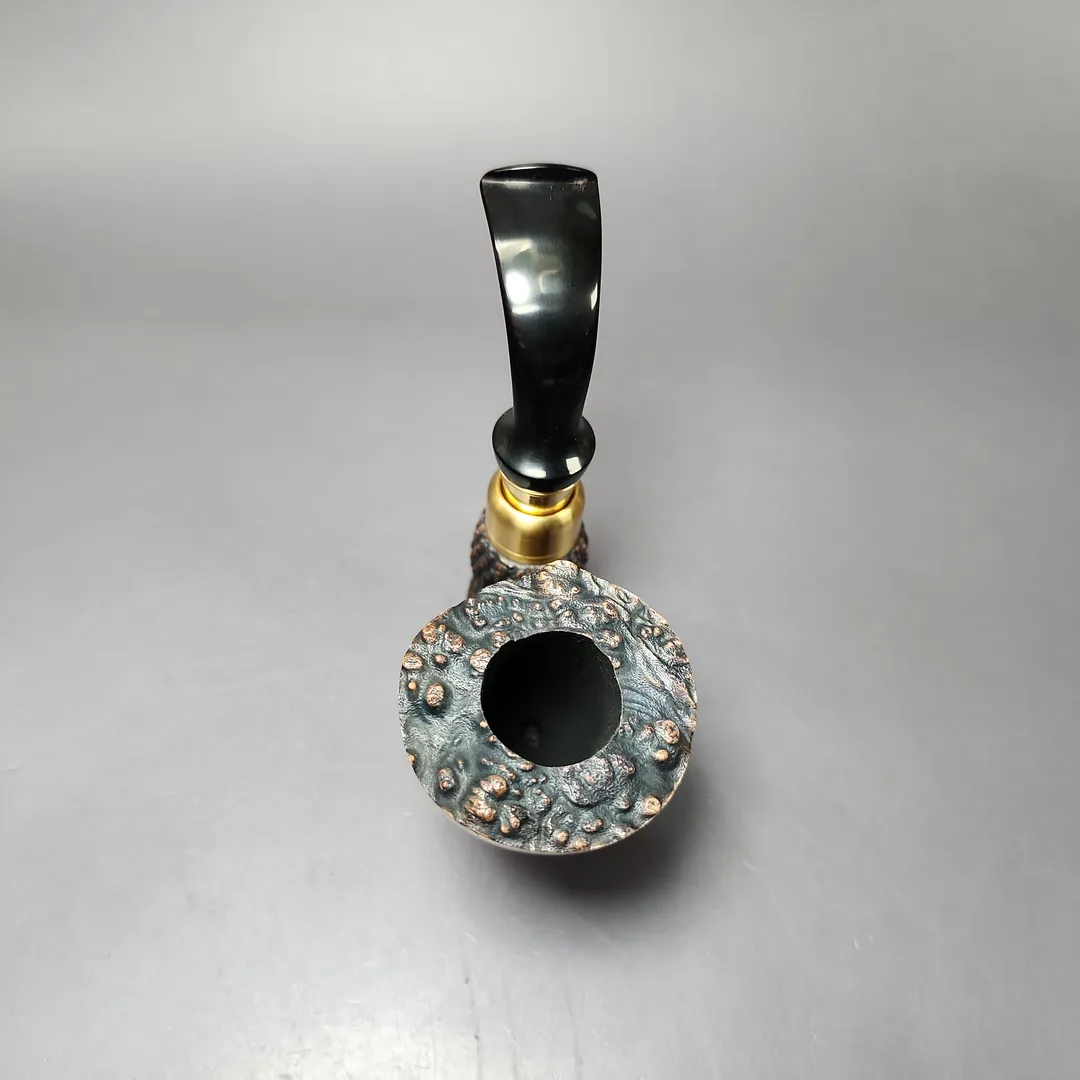 Moonlight Pipes "Briar Raven" Oom Paul Handmade Briar Pipe, New - Image 7