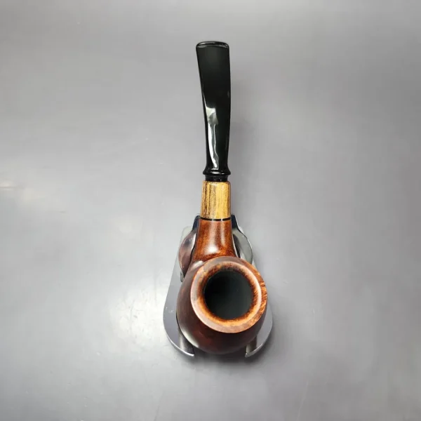 MBSD Briars by Piero Vitale Sienna Contrast Smooth Brandy w/ Zebrawood Briar Pipe, New - Image 7