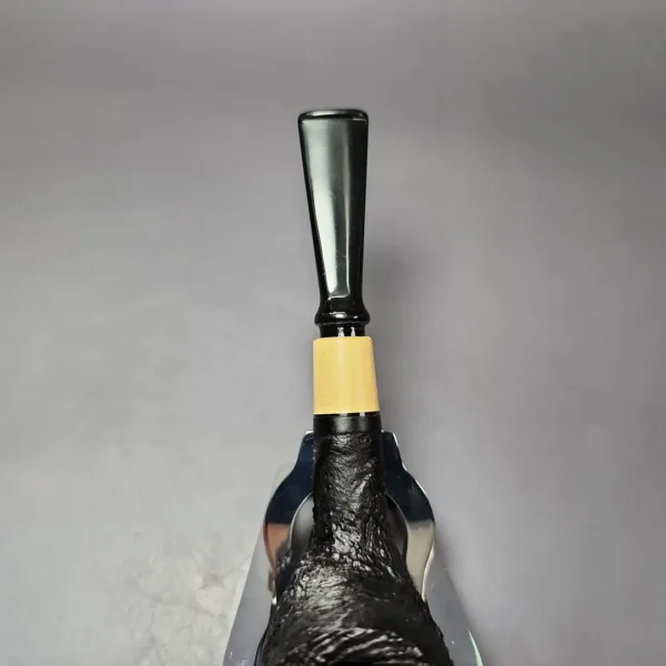 MBSD Briars by Piero Vitale Vintage Sandblasted Billiard w/ Boxwood Briar Pipe, New - Image 7