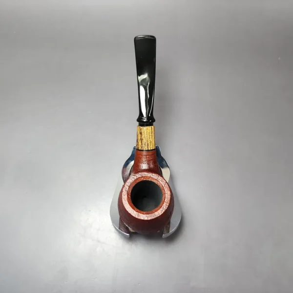 MBSD Briars by Piero Vitale Red Sandblasted Brandy w/ Zebrawood Briar Pipe, New - Image 7