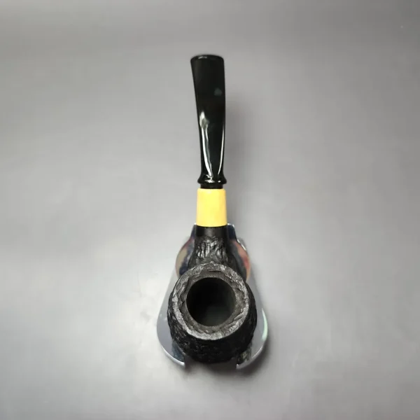 MBSD Briars by Piero Vitale Black Rusticated Brandy w/ Boxwood Briar Pipe, New - Image 7