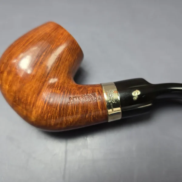 Peterson 1999 Supreme Gold Mounted 221 Smooth Bent Billiard Estate Briar Pipe, Irish Estates - Image 7