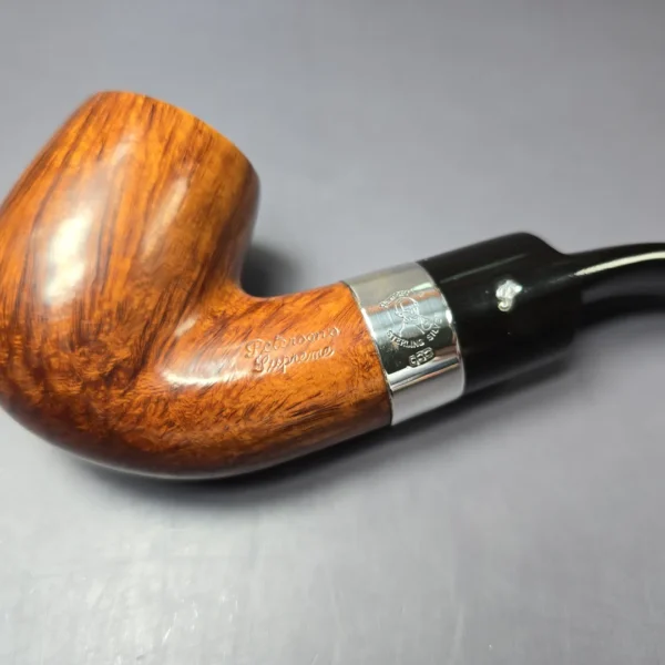 Peterson Supreme Silver Mounted XL90S Smooth Bent Billiard Estate Briar Pipe, Irish Estates - Image 7